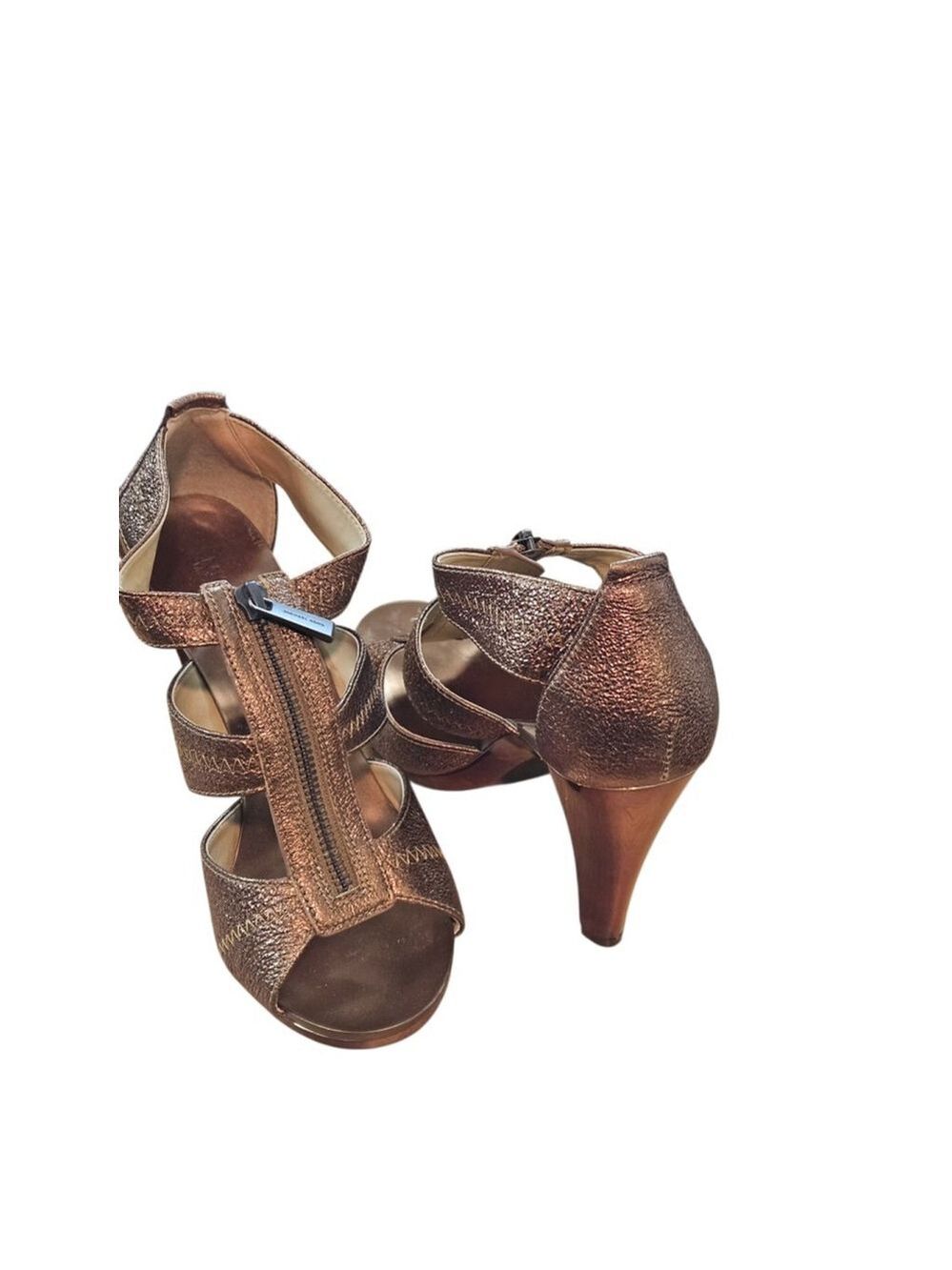 Michael Kors Bronze Metallic Zipper Heels - Picture 5 of 16